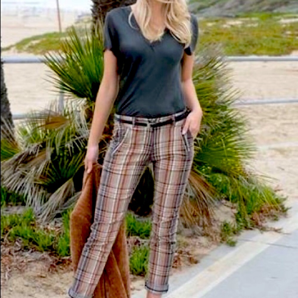 PLAID CROPPED PANTS & SIDE POCKETS 1 LEFT - Picture 6 of 11